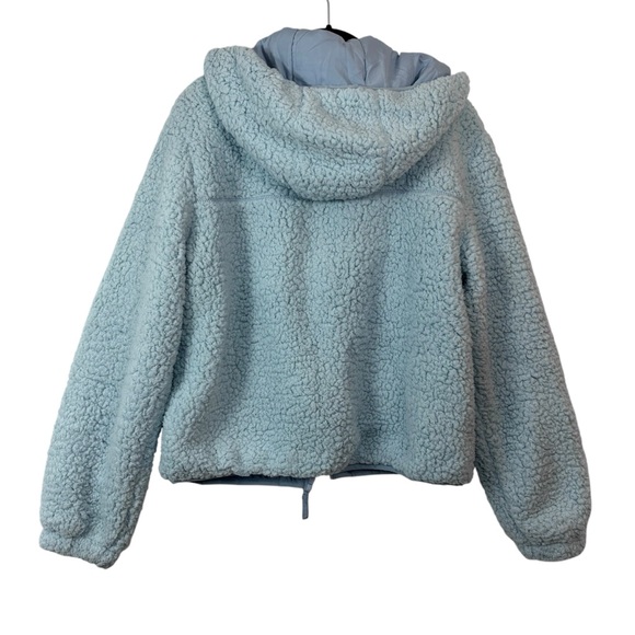 NWT Arizona Fleece Sherpa Jacket Pale Blue Zip Up Hooded Size S - Picture 2 of 8